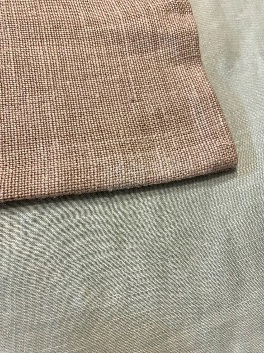 Pottery Barn Masters of Linen tan pink Belgian linen lumbar pillow cover